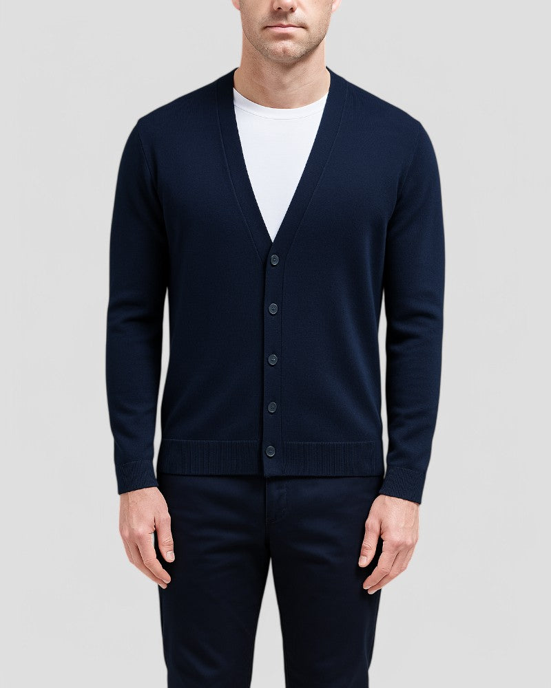 Men's Lightweight Knitted Cardigan With Buttons