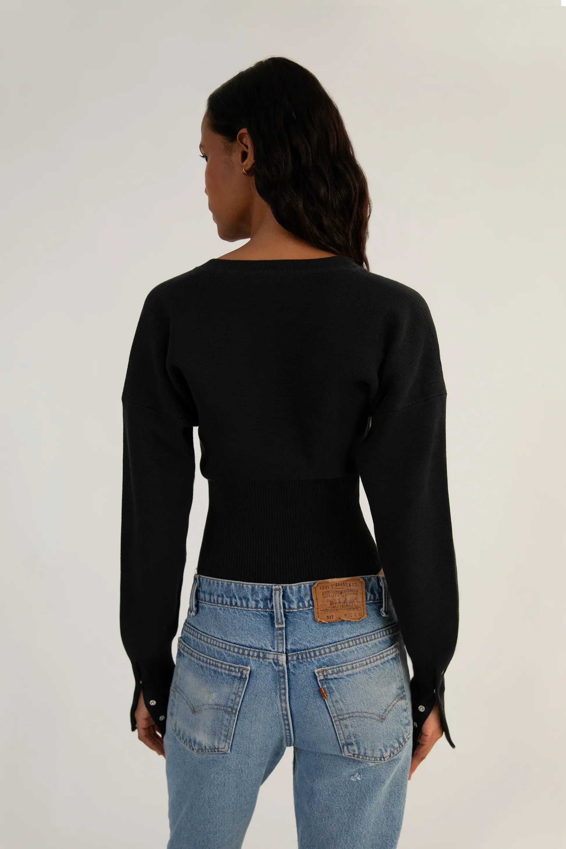 Women’s Fitted Button-Up Cardigan | Long Sleeve Cropped Knit Top