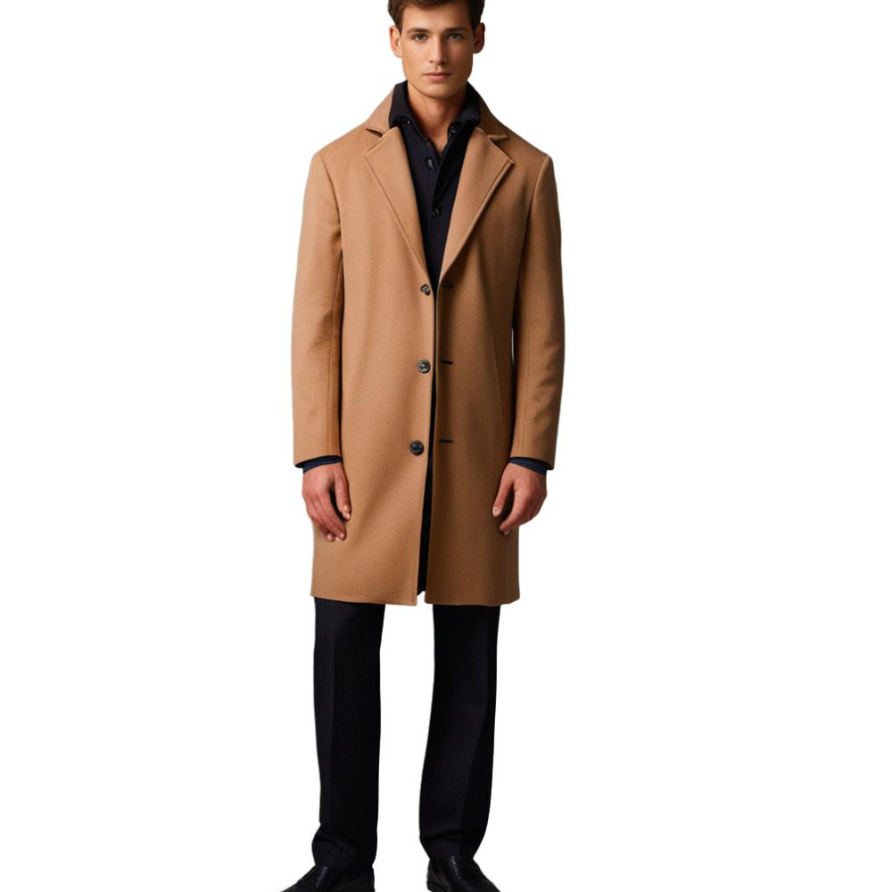 Men's Long Wool Coat | Elegant