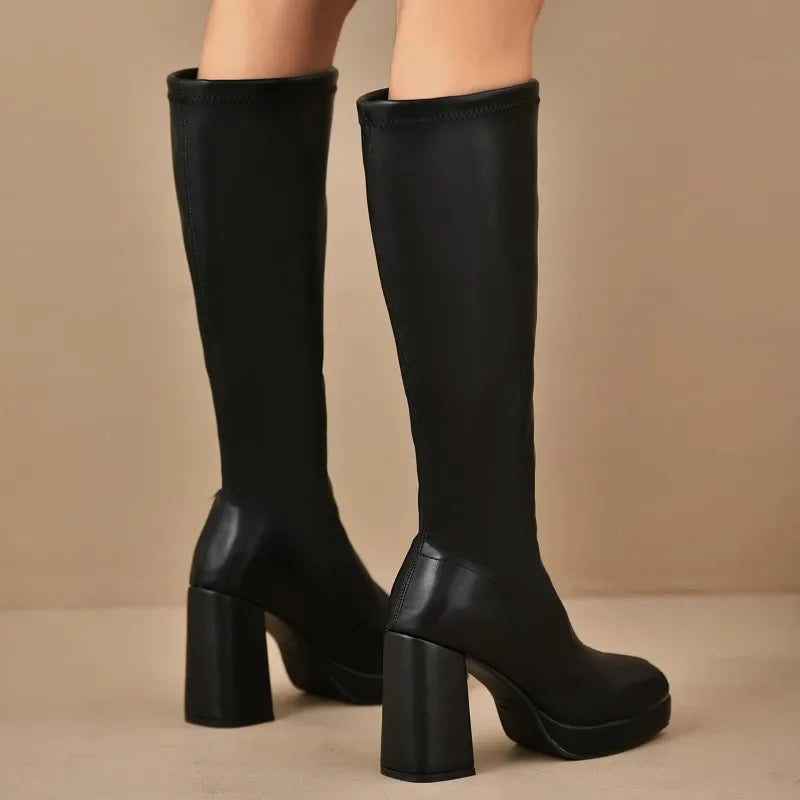 Beatrice | Winter Chic Overknee Boots with Chunky Heel