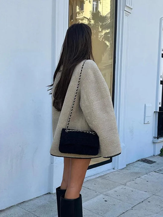 Women’s Toggle-Front Oversized Coat - Relaxed Casual Outerwear