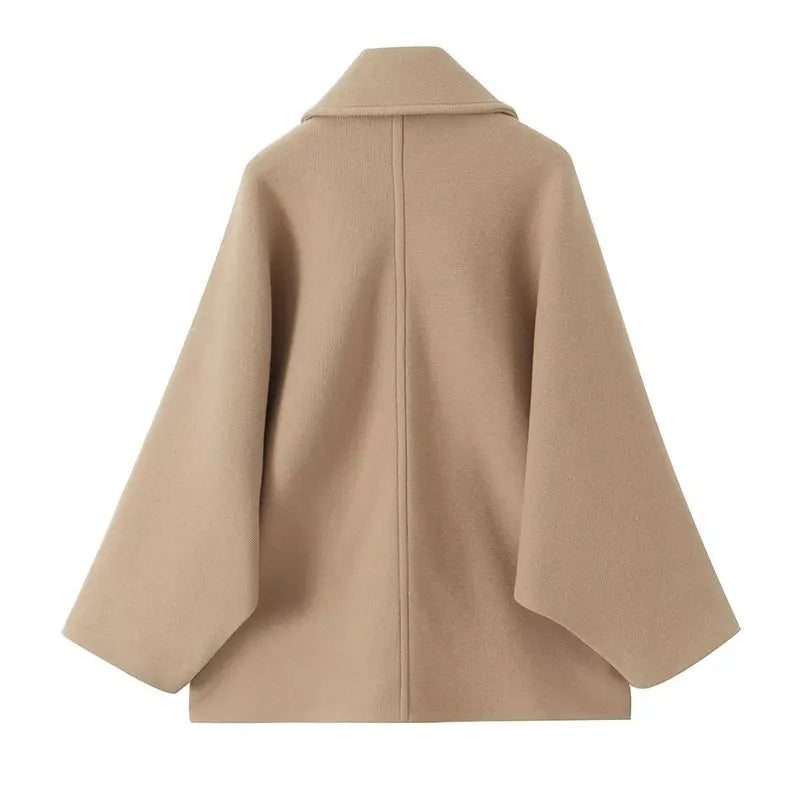 Oversized Lapel Coat - Relaxed Silhouette
