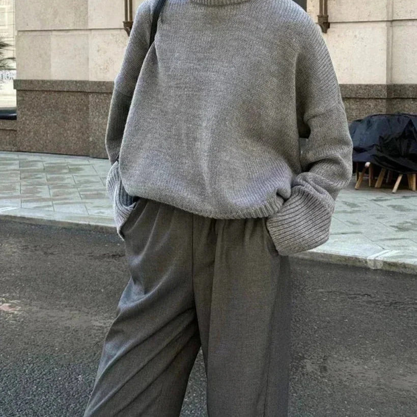 Women’s Oversized Knit Jumper – Crew Neck, Relaxed Fit