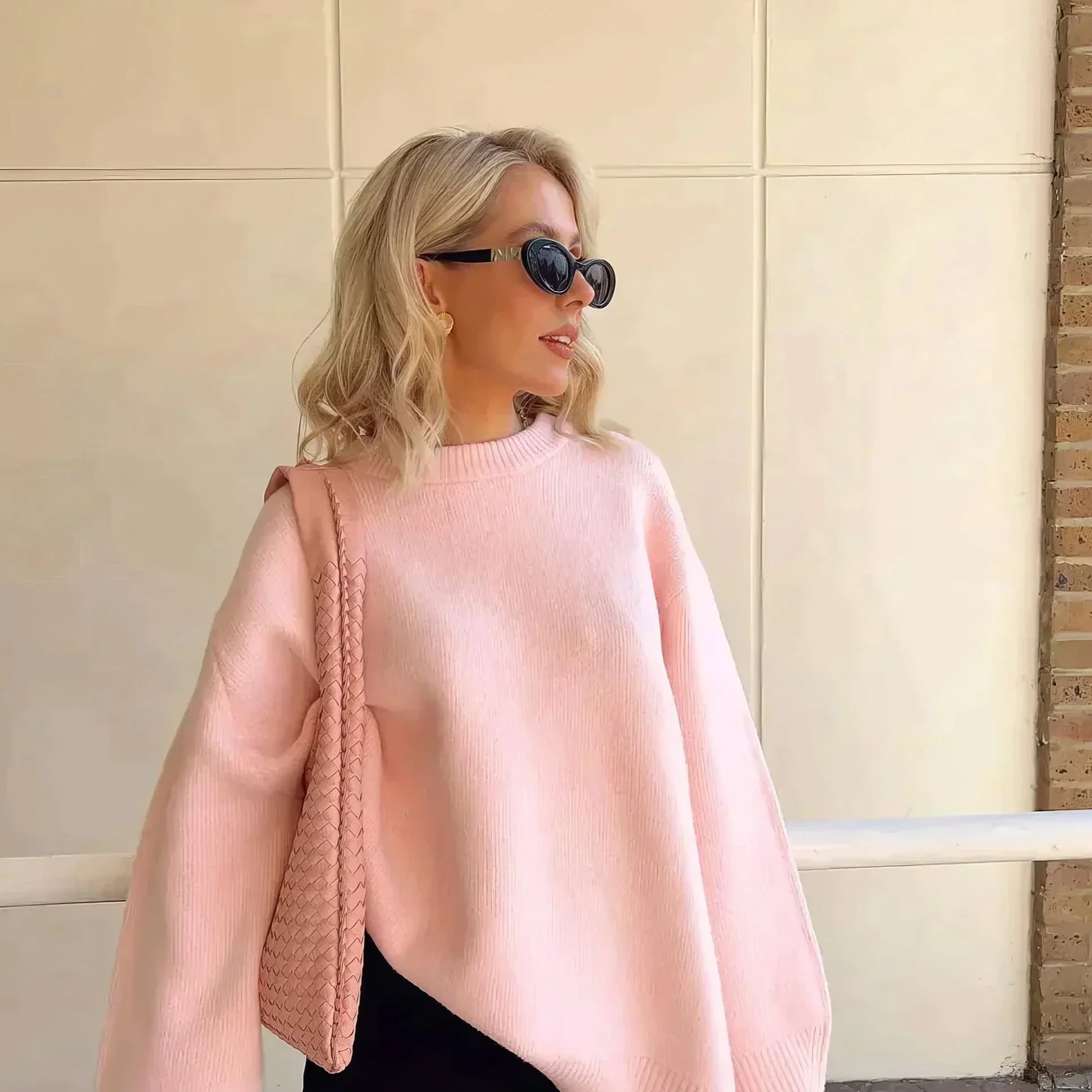 Women’s Oversized Knit Sweater – Relaxed Everyday Pullover