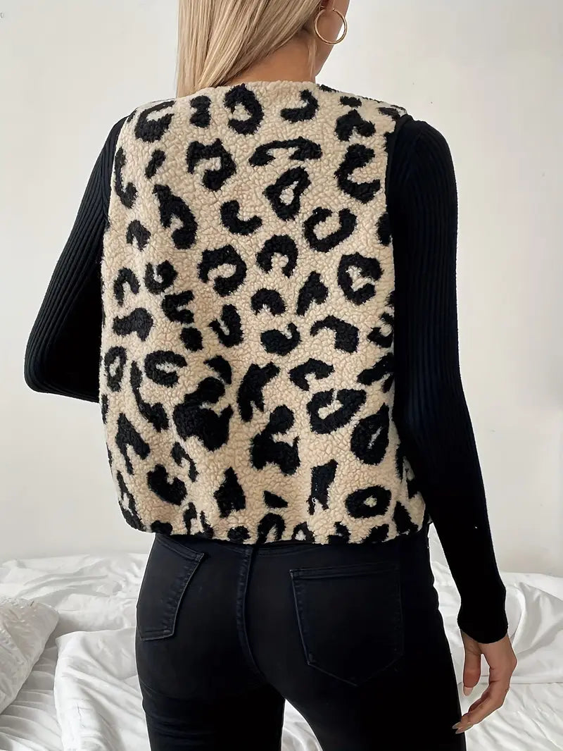 Women’s Leopard Print Button‑Up Cardigan