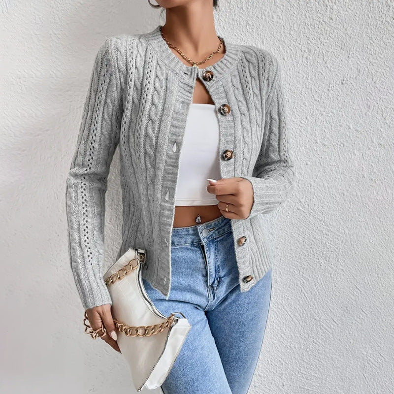 Adelaide - Slim-Fit Cable Knit Cardigan