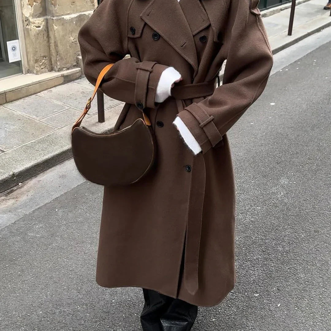 Women’s Wool-Blend Belted Trench Coat