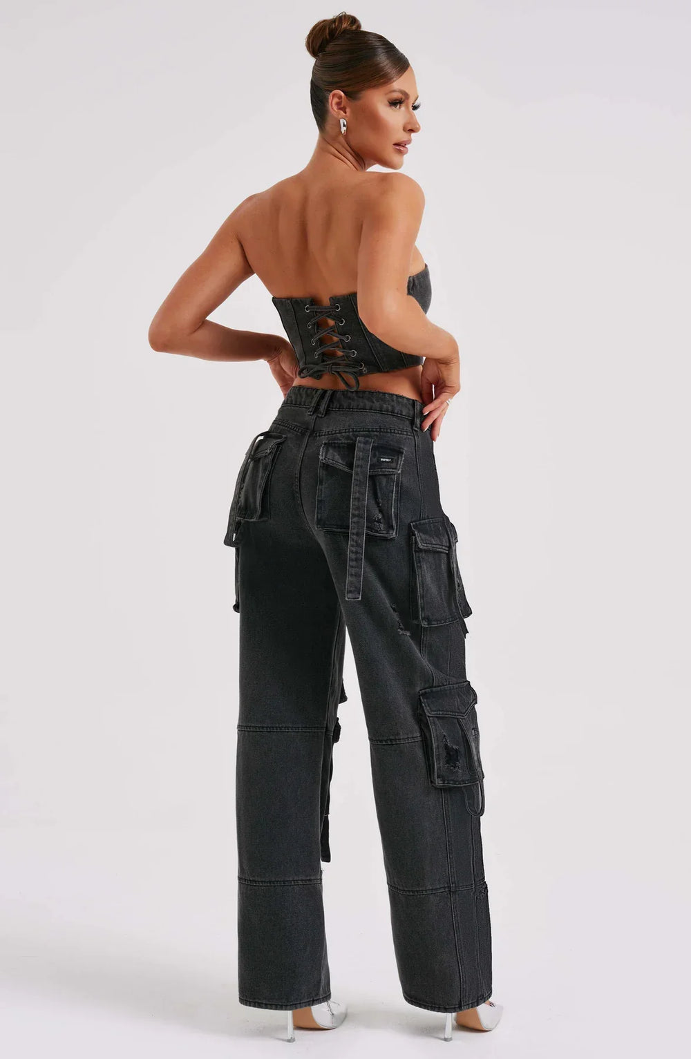 Brooklyn - Denim Corset & Cargo Pant Set