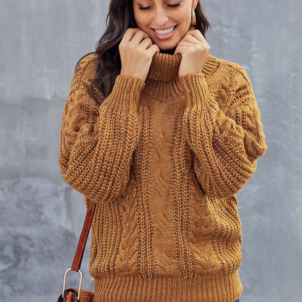 Ophelia | Winter Cable Knit Turtleneck Sweater for Women
