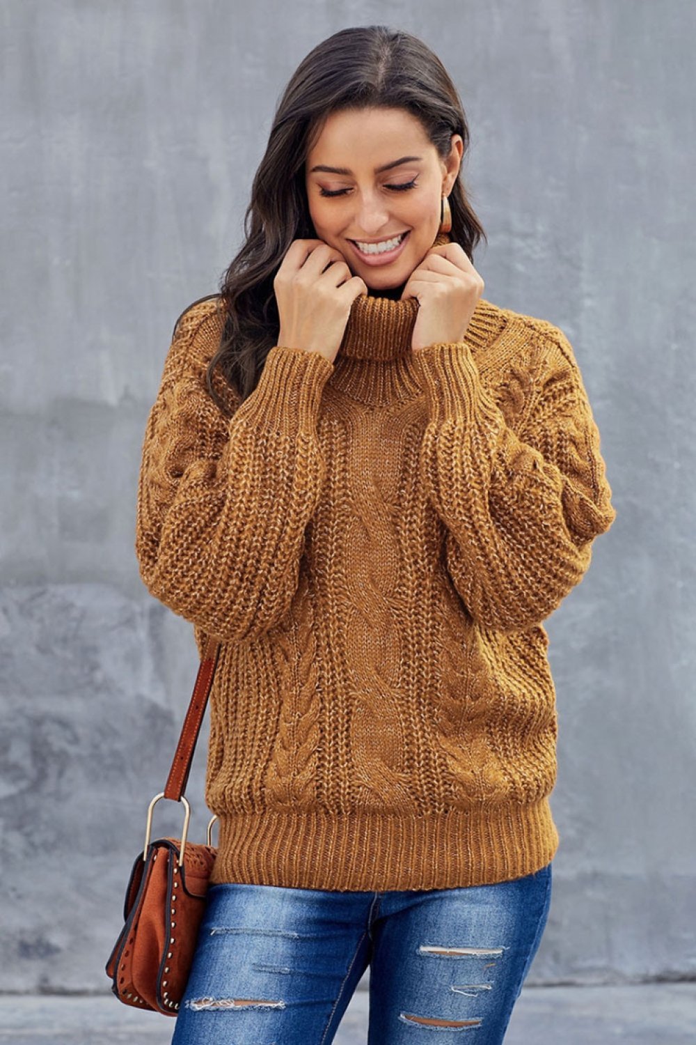 Ophelia | Winter Cable Knit Turtleneck Sweater for Women