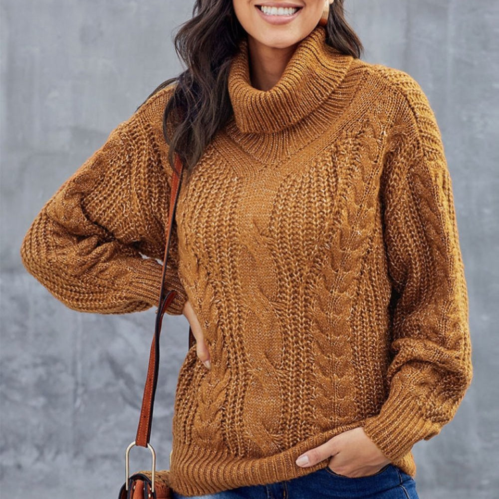 Ophelia | Winter Cable Knit Turtleneck Sweater for Women