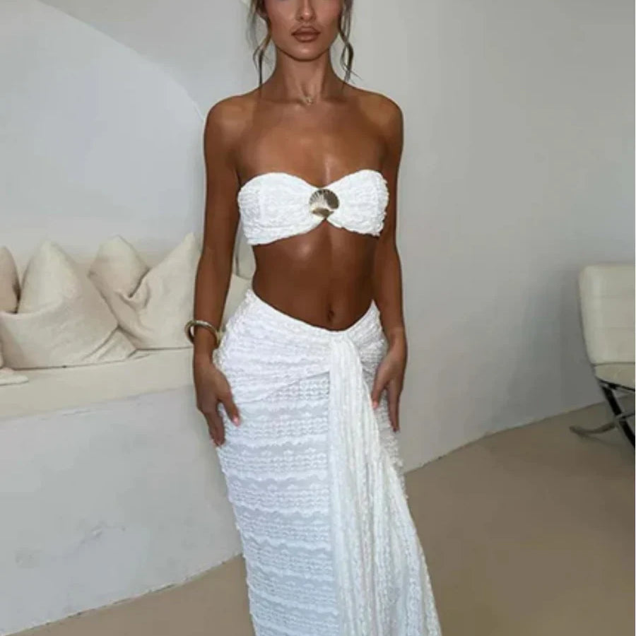 Sienna - Shell Bandeau Top & Skirt Set