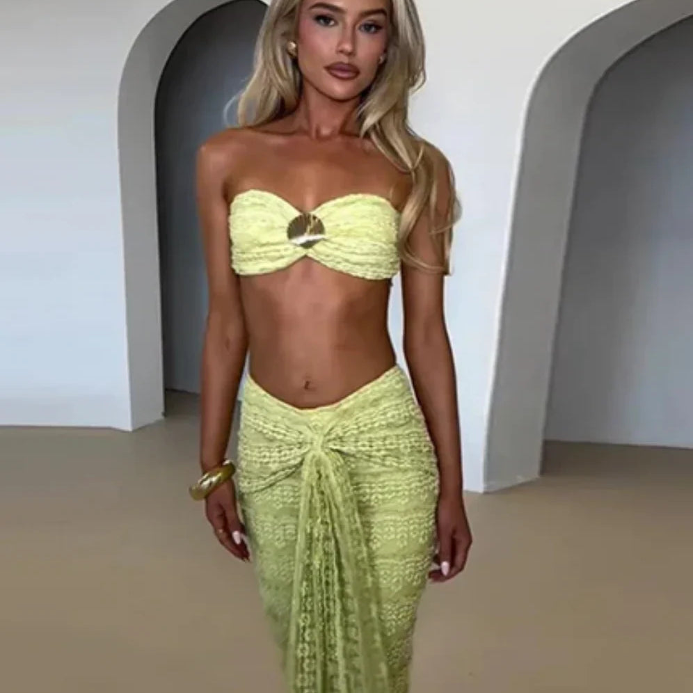 Sienna - Shell Bandeau Top & Skirt Set