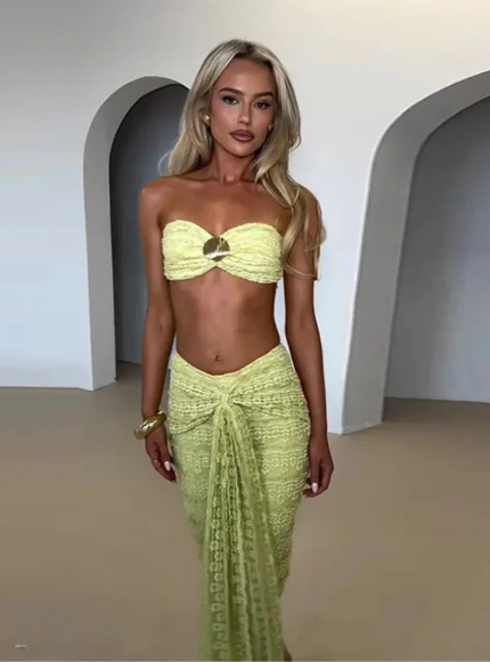 Sienna - Shell Bandeau Top & Skirt Set