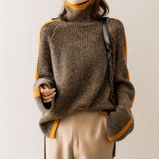 Women’s Oversized Sweater - Turtleneck Relaxed Fit Pullover
