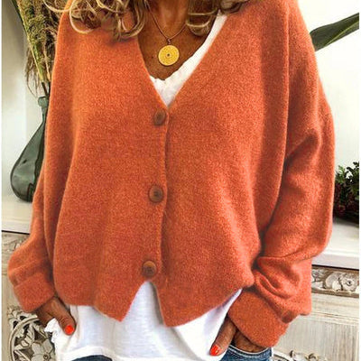 Relaxed Fit Button-Front Cardigan