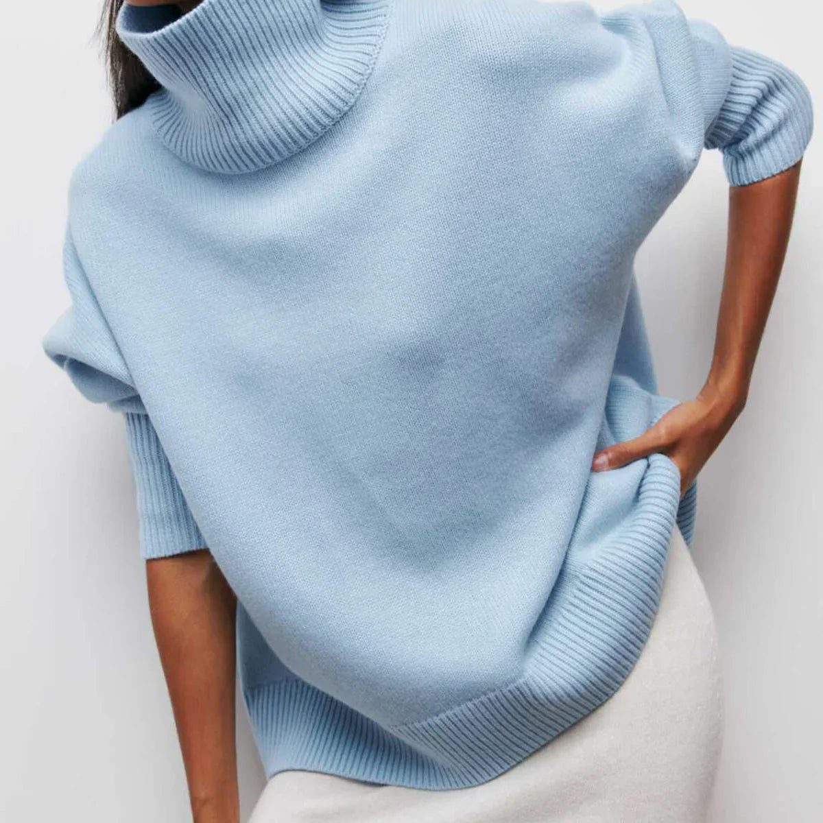 Women’s Oversized Ribbed Turtleneck Sweater