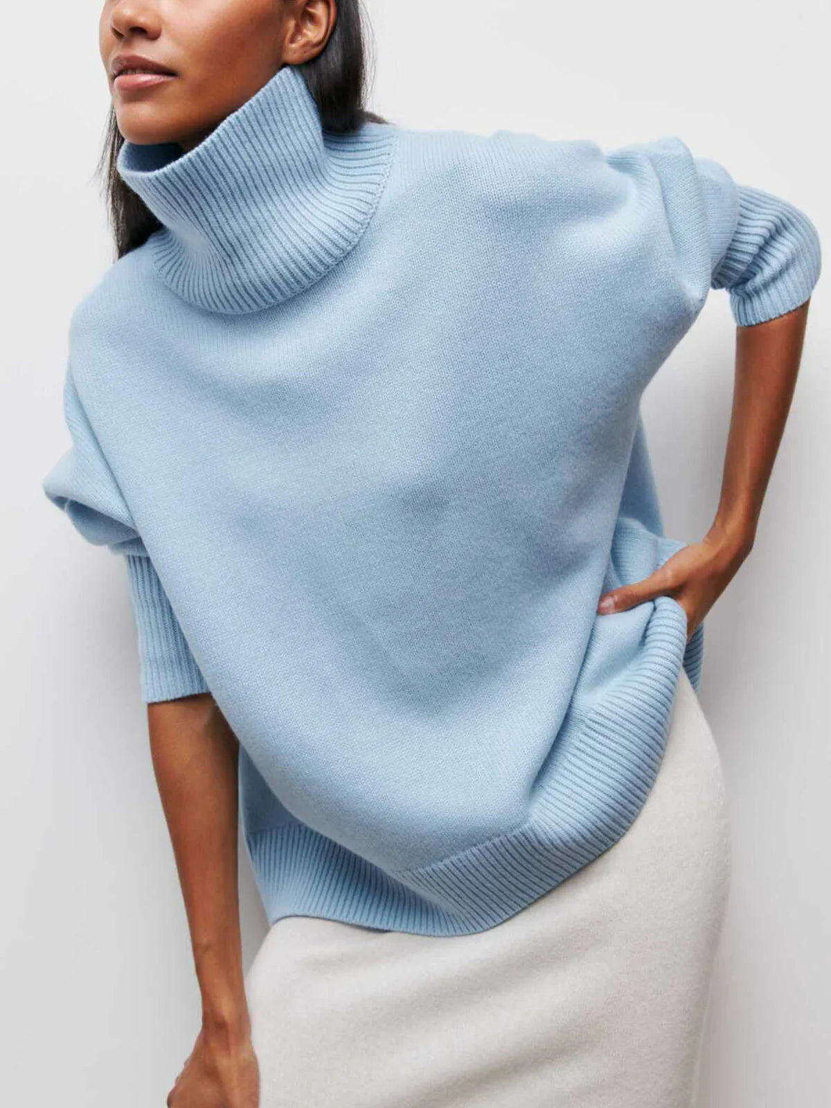 Women’s Oversized Ribbed Turtleneck Sweater