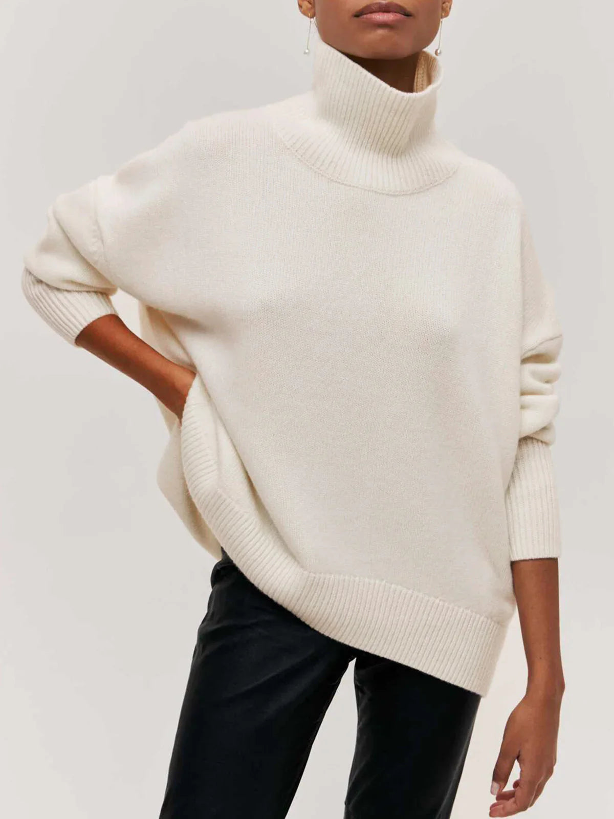 Women’s Oversized Ribbed Turtleneck Sweater