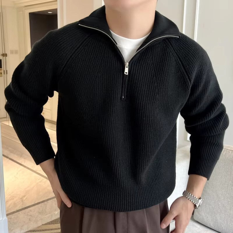 Quarter-Zip Cotton Sweater