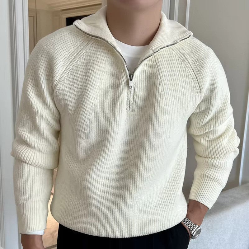 Quarter-Zip Cotton Sweater