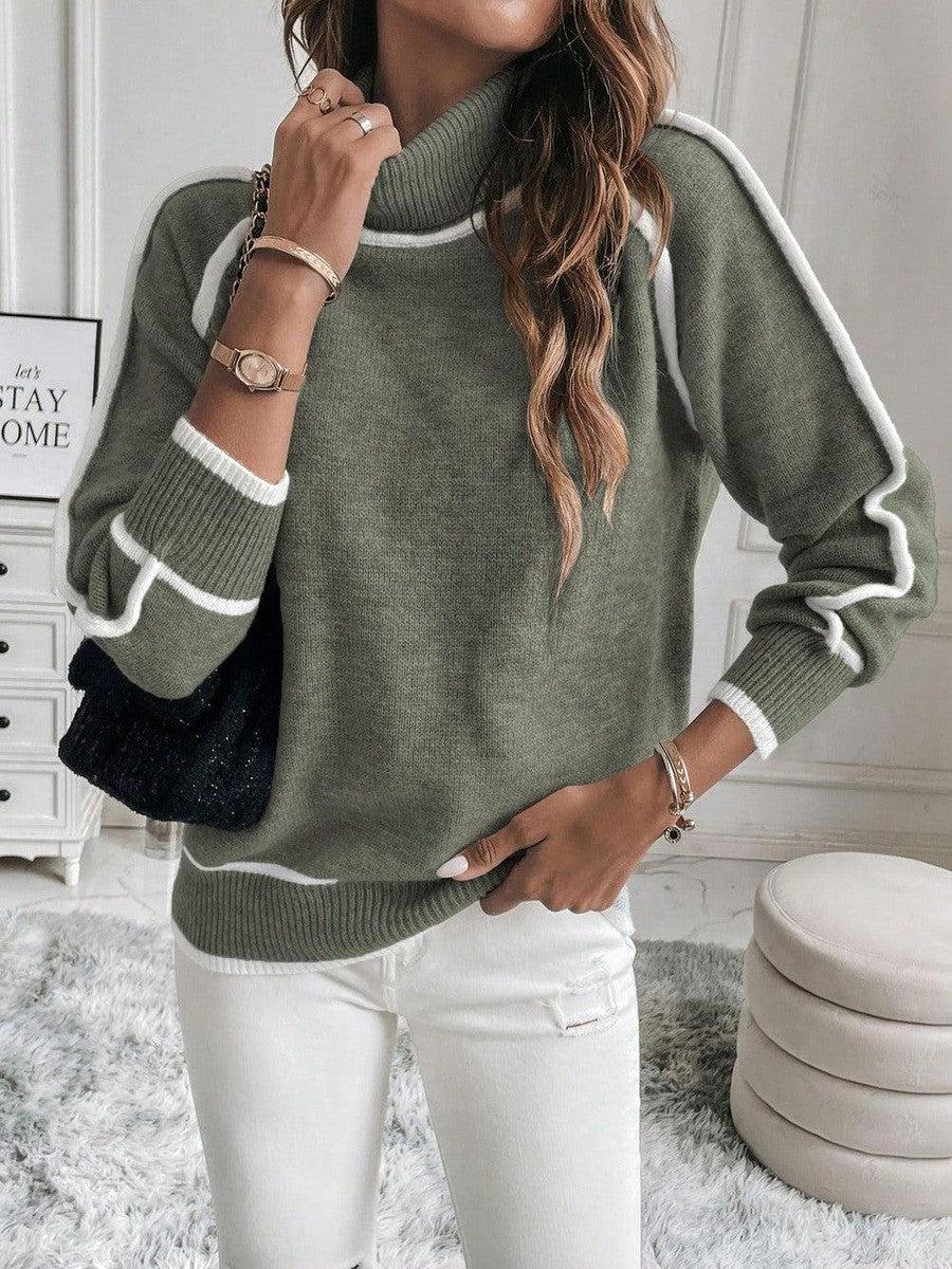 Women’s Olive Cotton Jumper – Round Neck & Soft Knit