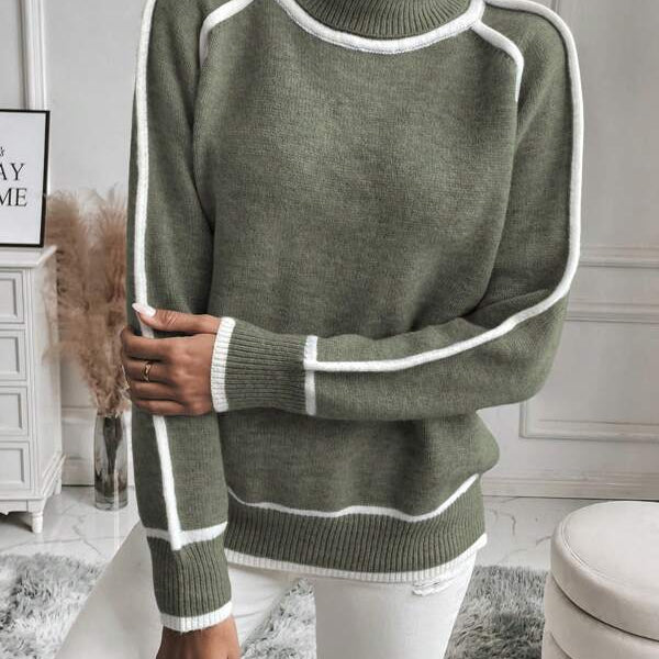 Women’s Olive Cotton Jumper – Round Neck & Soft Knit