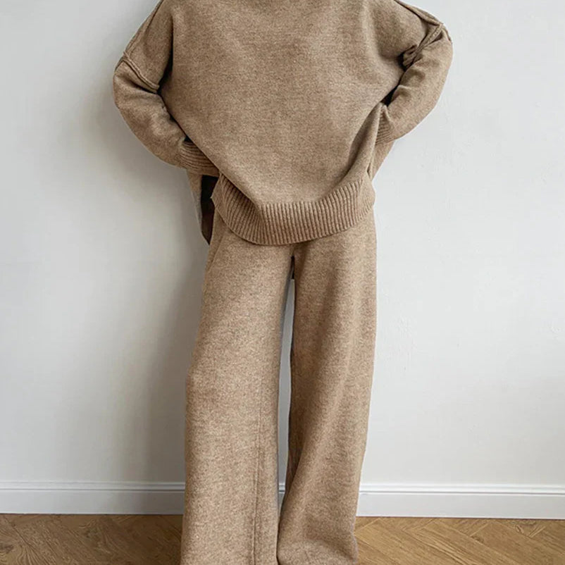 Women’s Oversized High‑Neck Knit Lounge Set