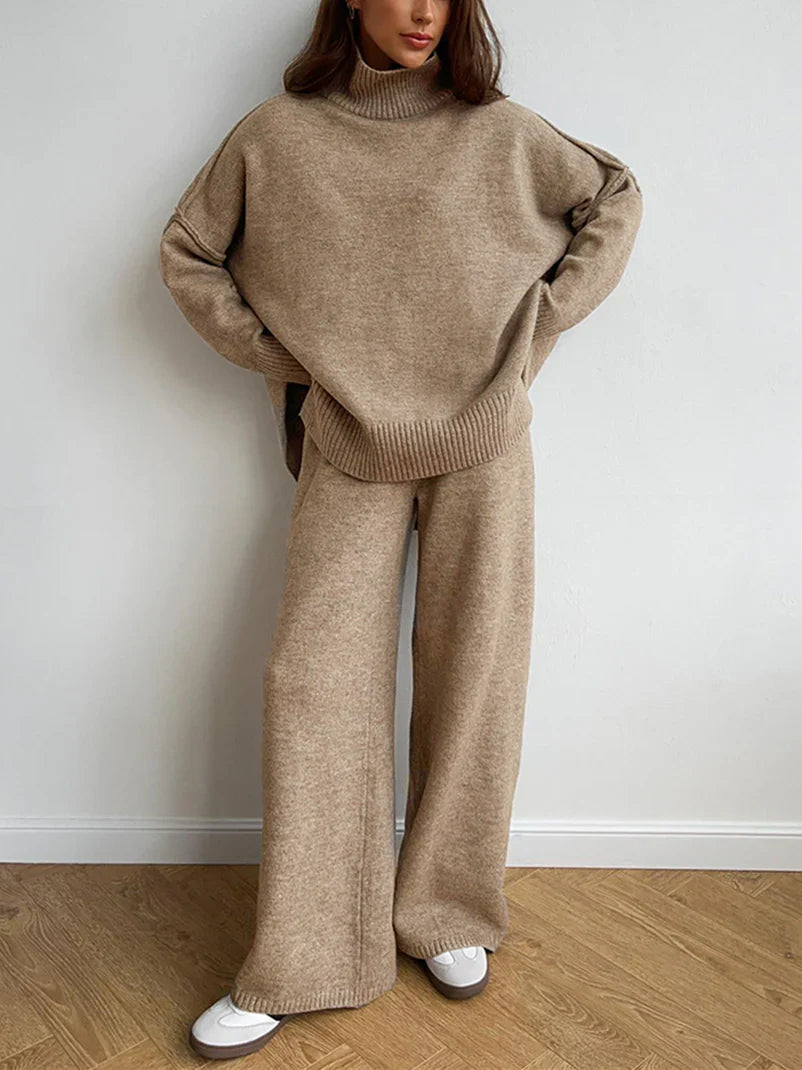 Women’s Oversized High‑Neck Knit Lounge Set