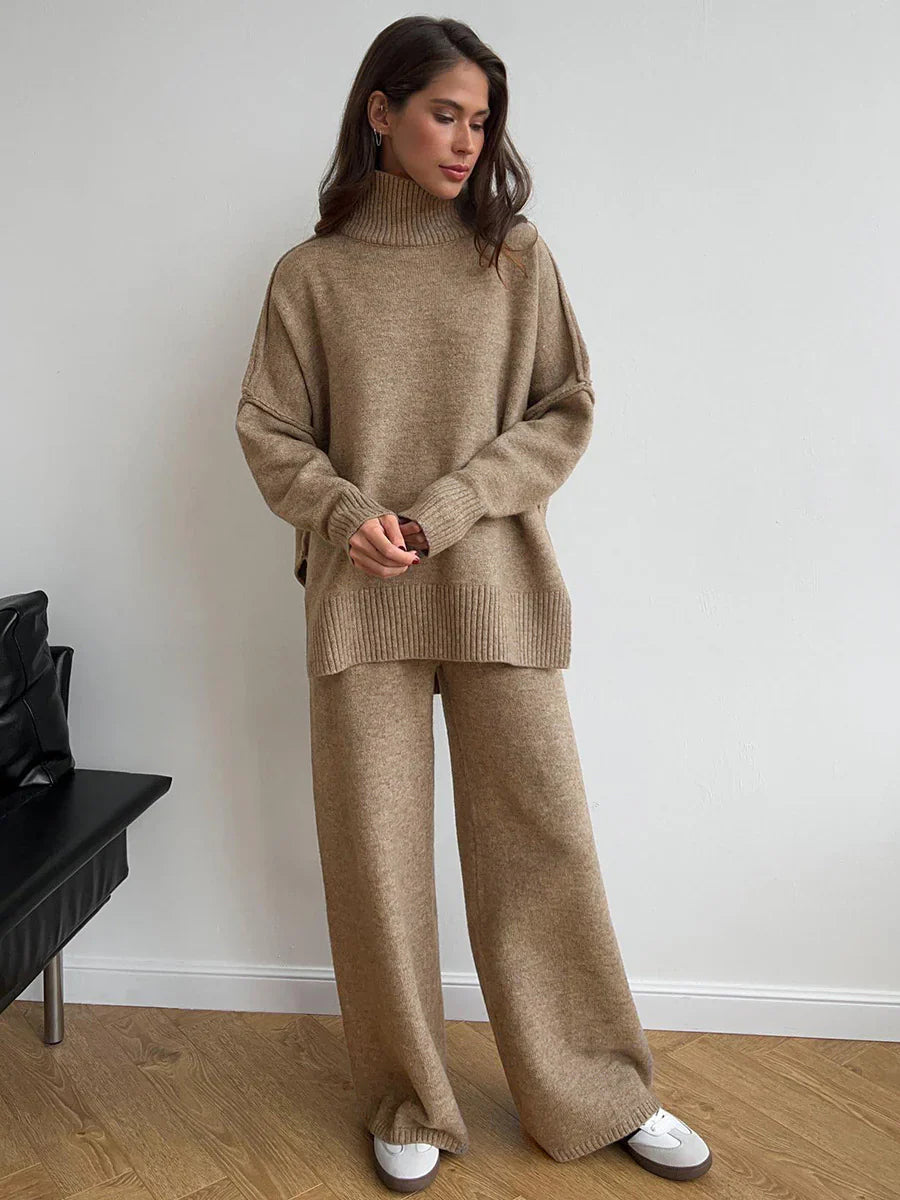 Women’s Oversized High‑Neck Knit Lounge Set