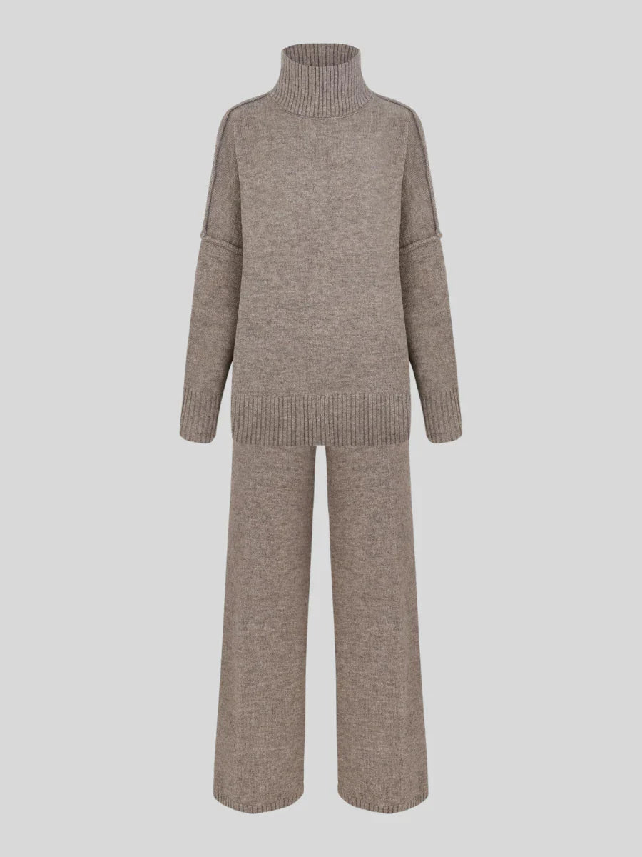 Women’s Oversized High‑Neck Knit Lounge Set