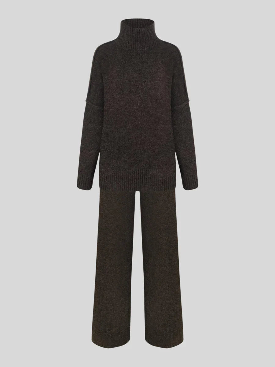 Women’s Oversized High‑Neck Knit Lounge Set