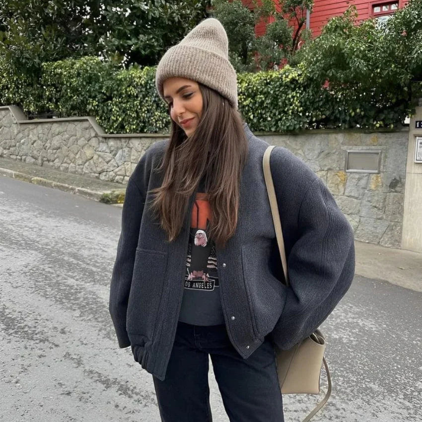 Women’s Wool-Blend Oversized Jacket