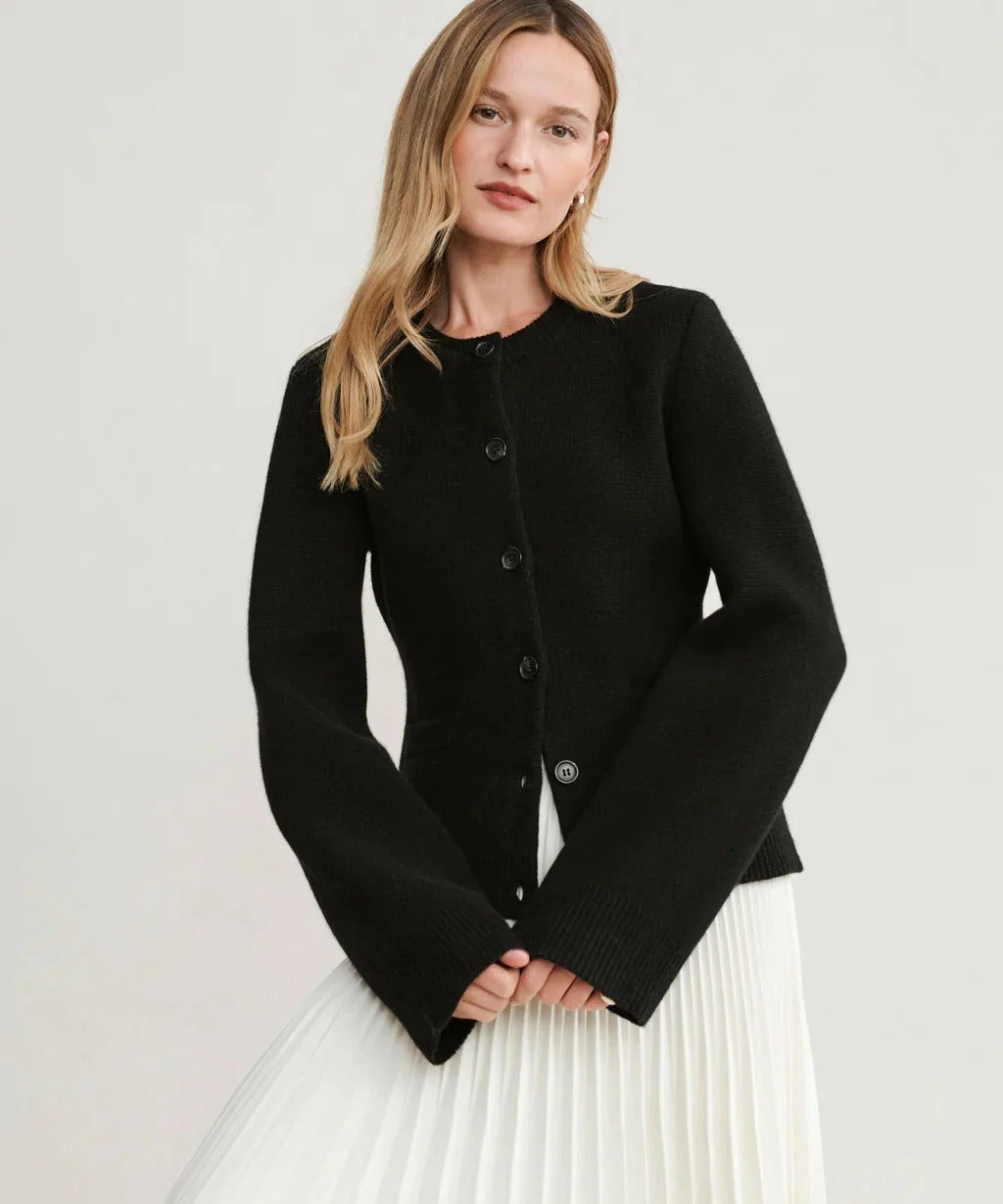 Women’s Button-Up Cardigan - Knit Sweater with Pockets