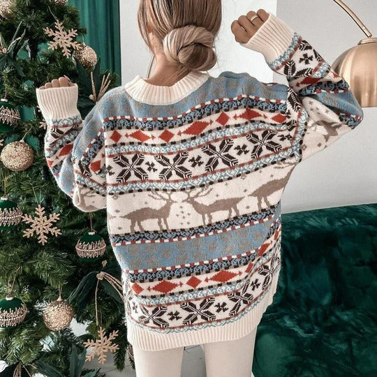 Women’s Christmas Sweater - Festive Oversized Knit Pullover
