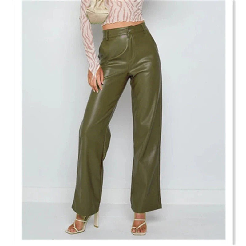 Women’s High-Waist Straight Leg Trousers - Chic Evening Pants