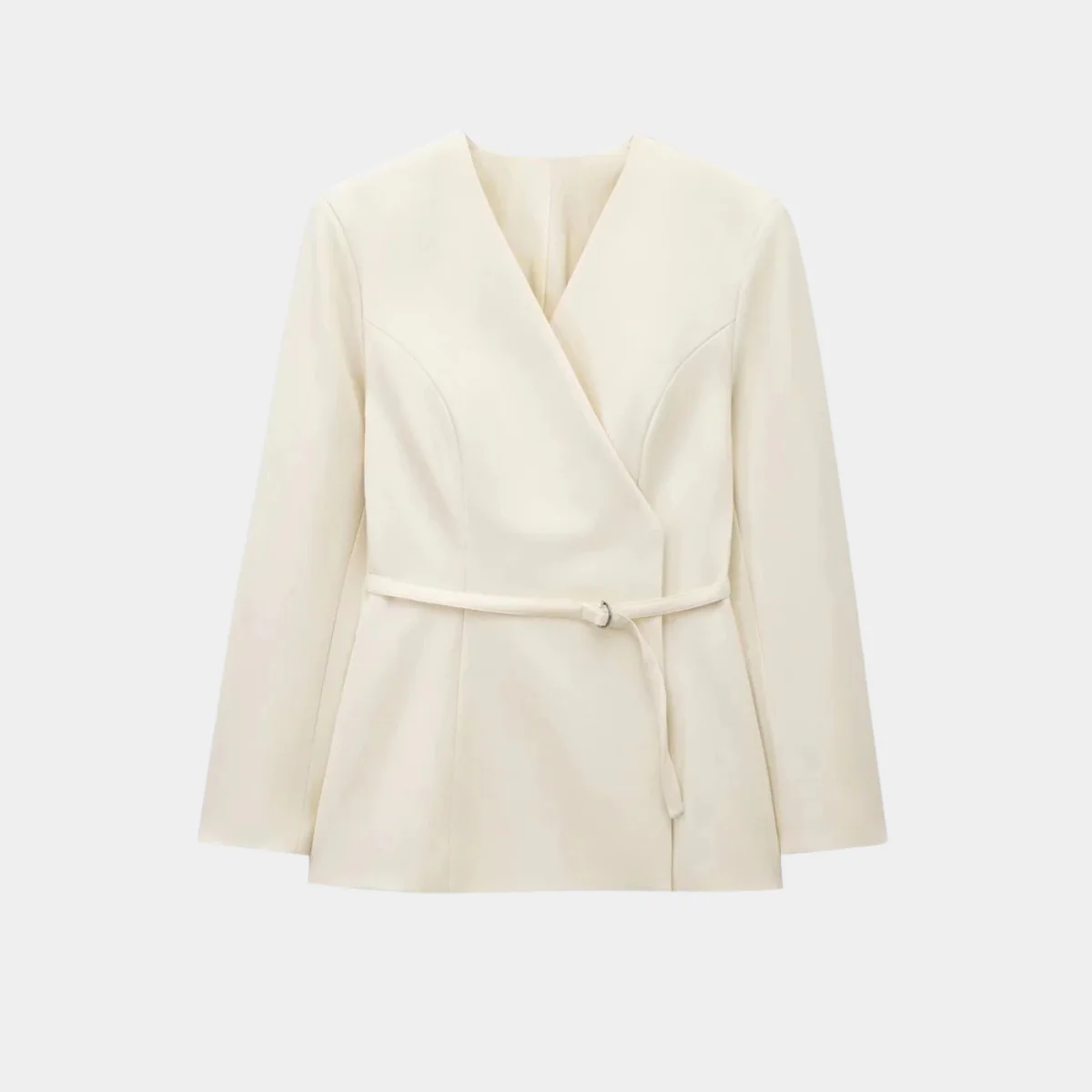 Women’s Wrap Blazer Jacket – Long Sleeve Belted Tailored Fit