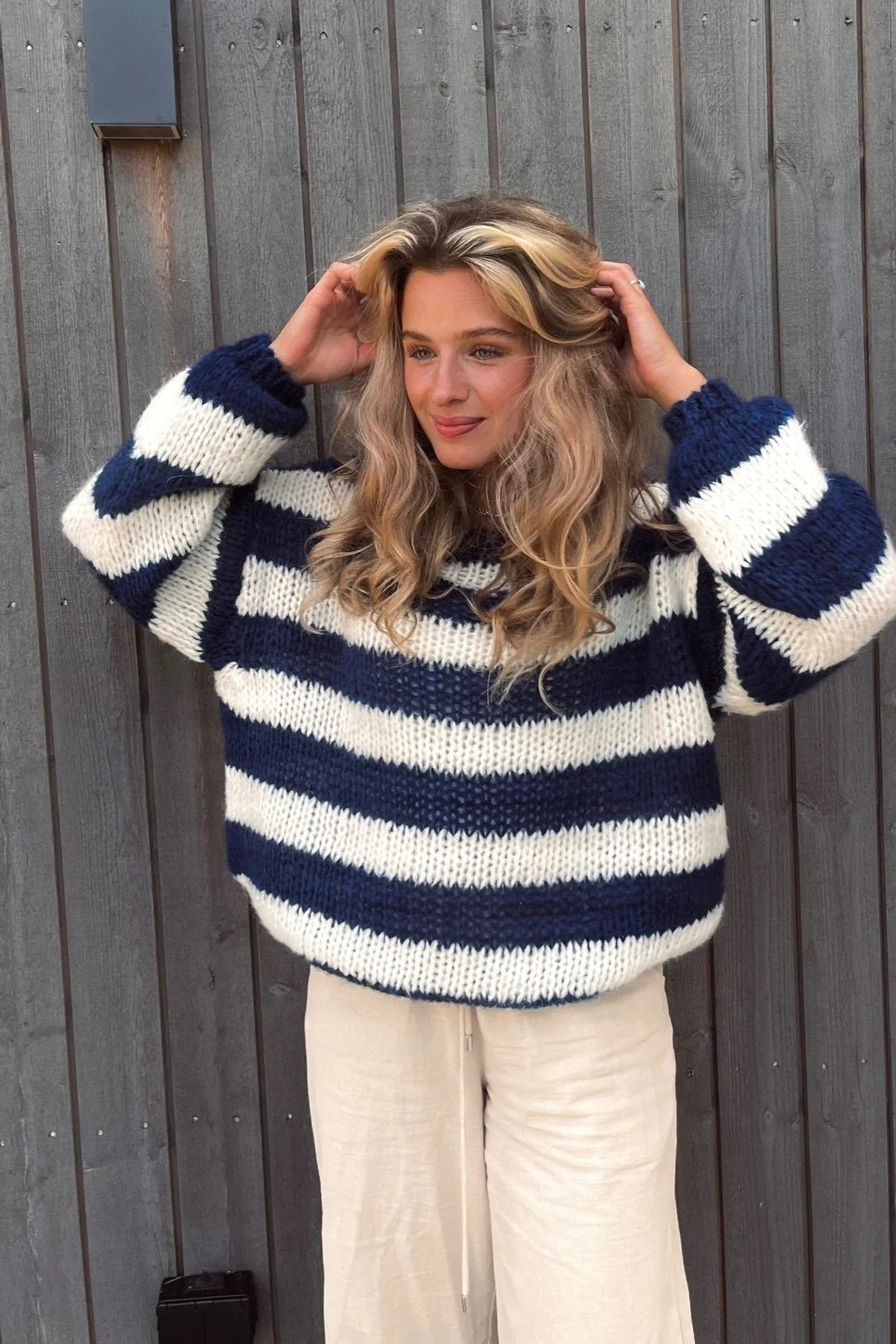 Women’s Striped Knit Sweater – Casual Pullover Stripes