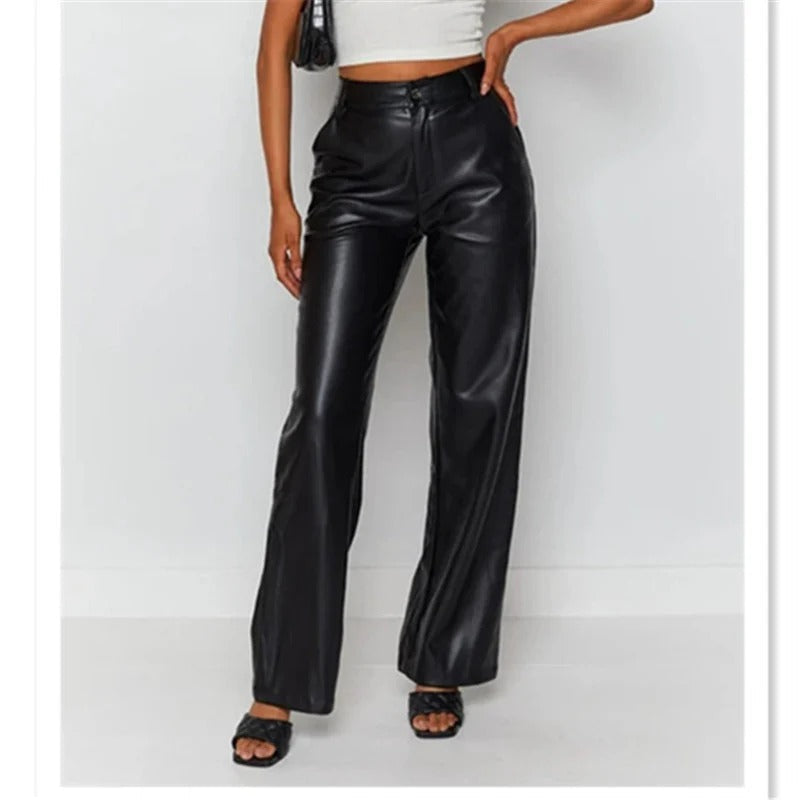 Women’s High-Waist Straight Leg Trousers - Chic Evening Pants