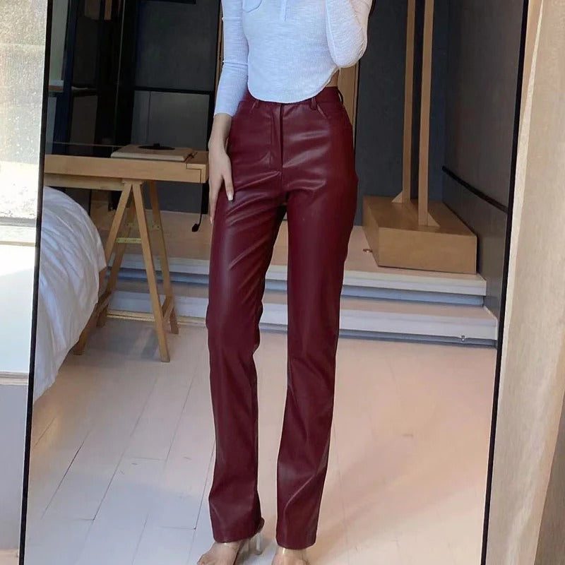 Women’s High-Waist Straight Leg Trousers - Chic Evening Pants