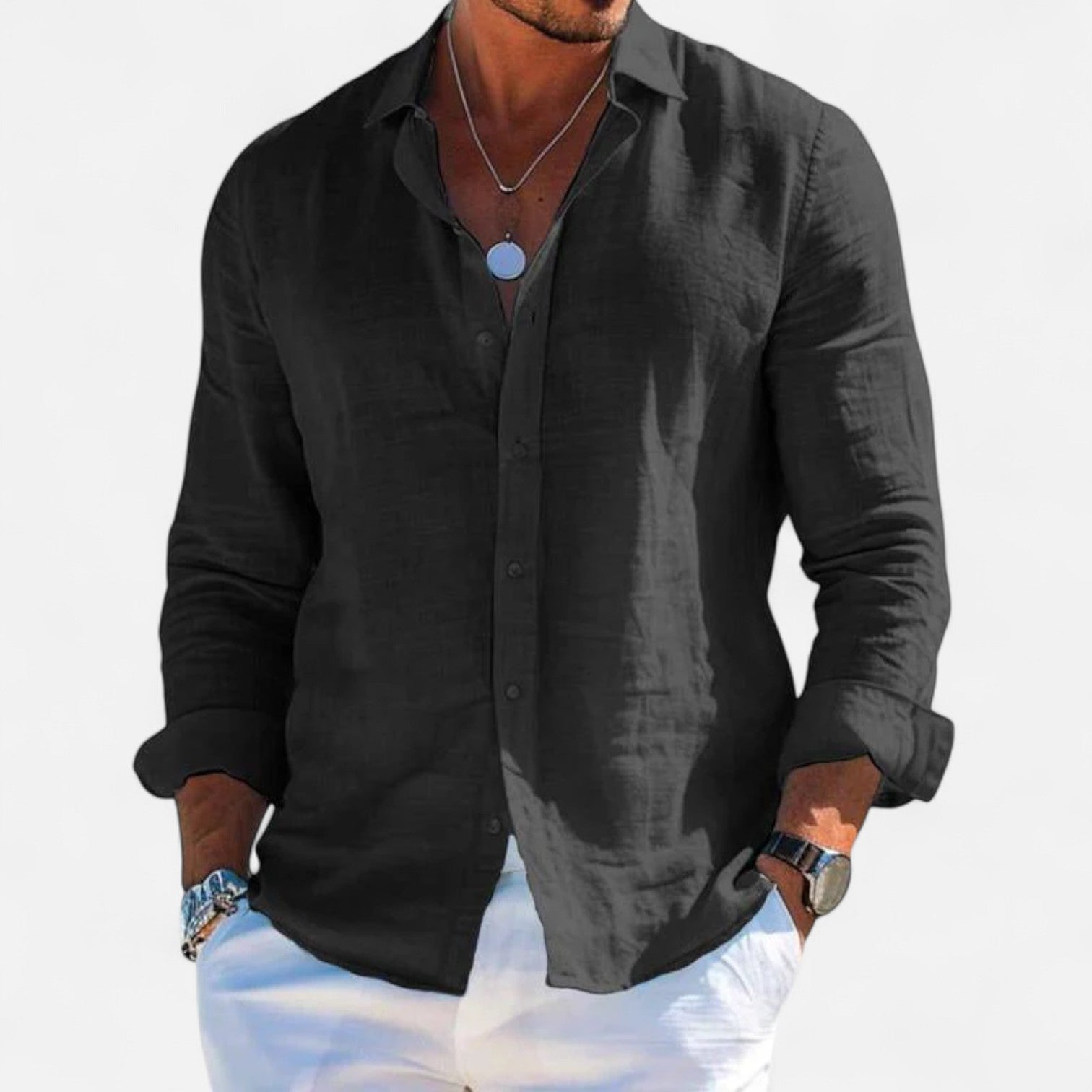 Men’s Cotton-Linen Casual Shirt – Effortless Comfort, Timeless Style