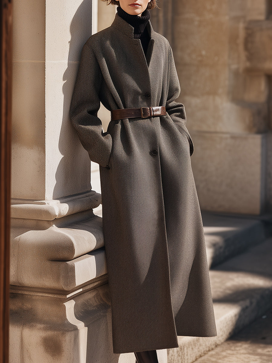 Aurora | Belted Wool Overcoat - Maison & Moor