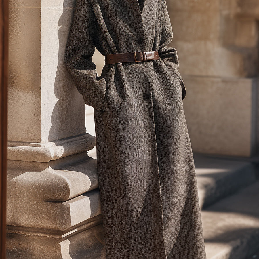 Aurora | Belted Wool Overcoat - Maison & Moor