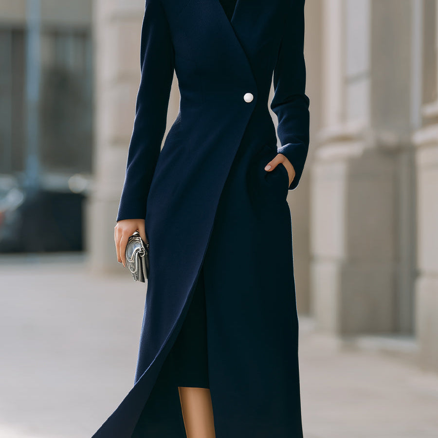 Sophia | Single-Button Maxi Coat - Maison & Moor