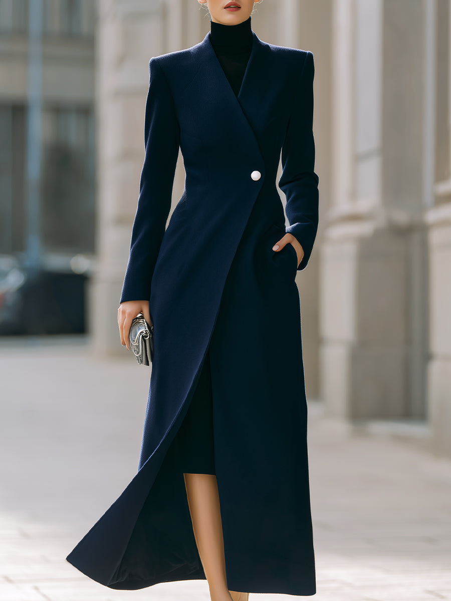 Sophia | Single-Button Maxi Coat - Maison & Moor
