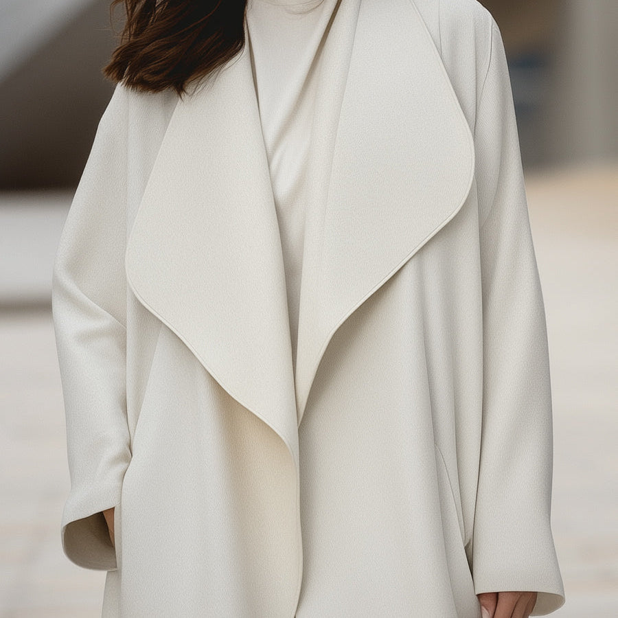 Aurora | Structured Draped Collar Wool Coat - Alden & Archer