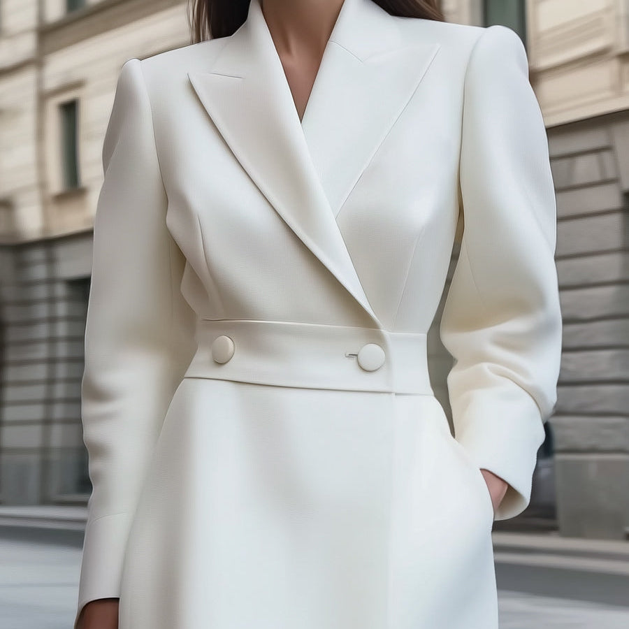 Chic | Double-Breasted Wool-Blend Coat Dress - Maison & Moor