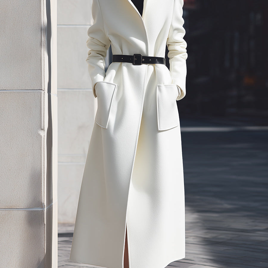 Elena | Belted Wool Coat - Maison & Moor