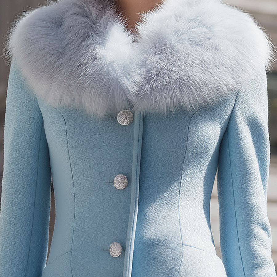Elena | Jacket with Fluffy Collar - Maison & Moor