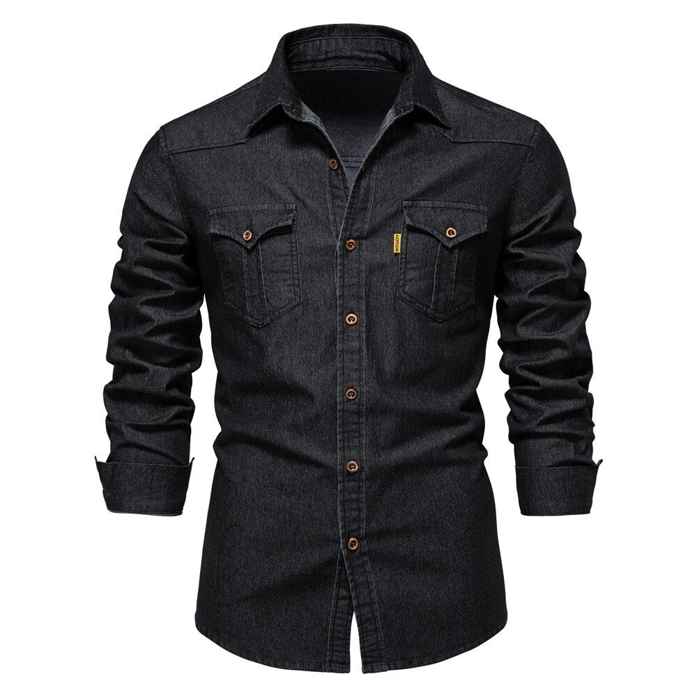 Stretch Cotton Denim Shirt - Logan